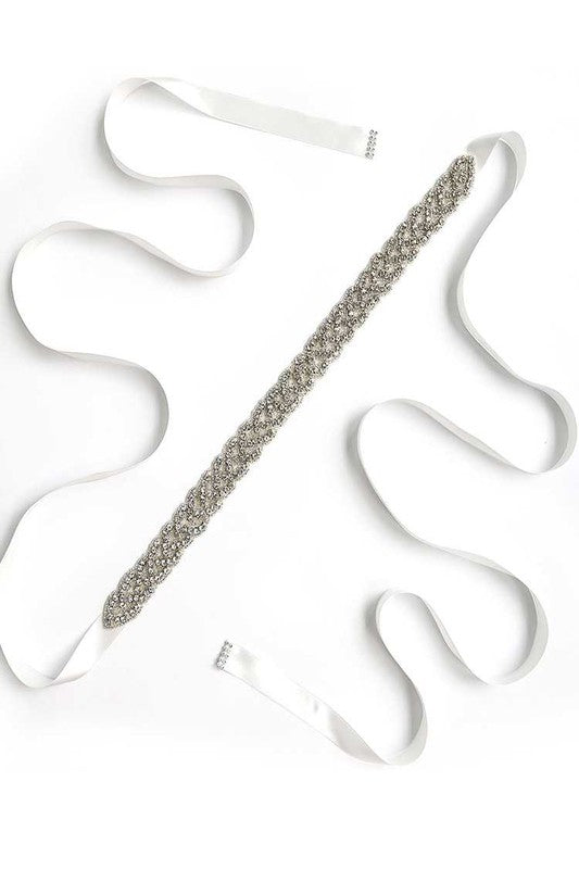 Rhinestone Embellished Bridal Sash Belt Addie Grace Boutique