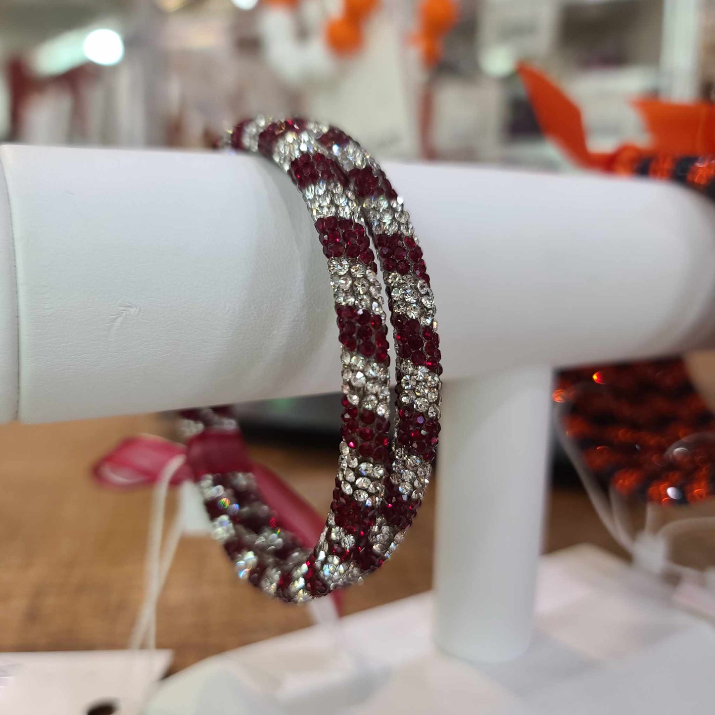 Bling Bangle Set Maroon and Silver Addie Grace Boutique