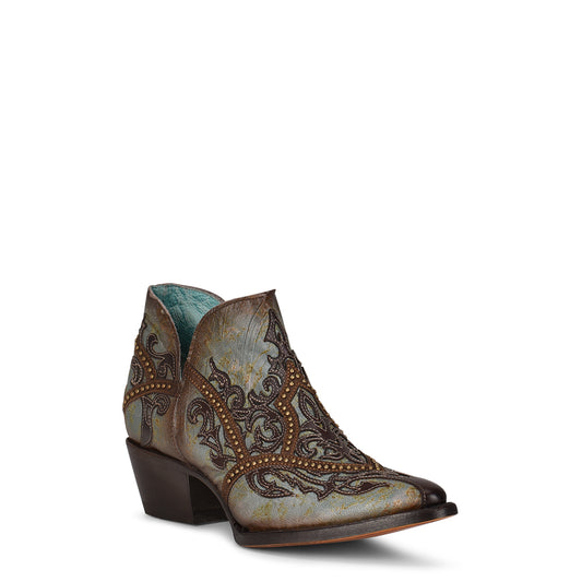 Corral Turquoise Overlay & Studs Bootie Point