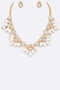 Marquis Flower Crystal Statement Necklace Set