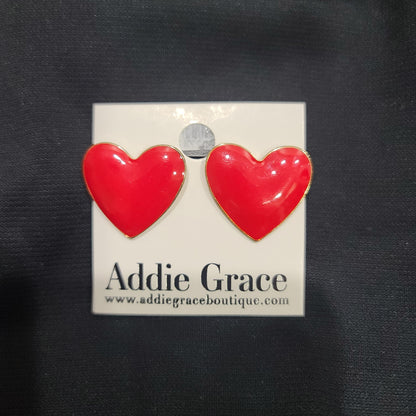 Enameled Red Heart Earrings  Addie Grace Boutique