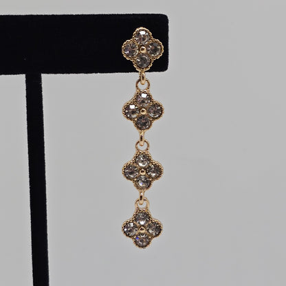 Quad Clover Crystal Drop Earrings  Addie Grace Boutique