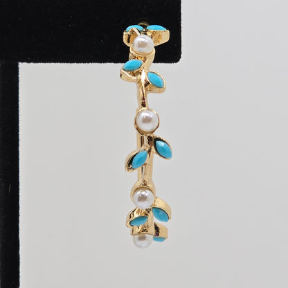 Turquoise & Pearl Hoop Earrings  Addie Grace Boutique