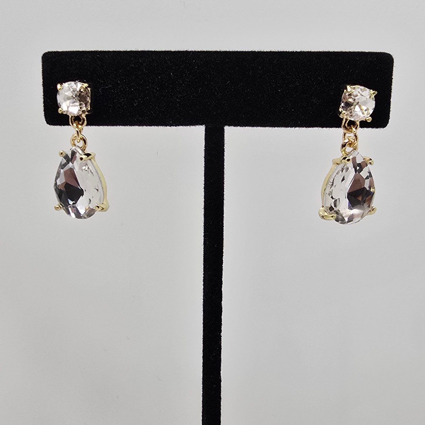 Teardrop Crystal Drop Earrings  Addie Grace Boutique