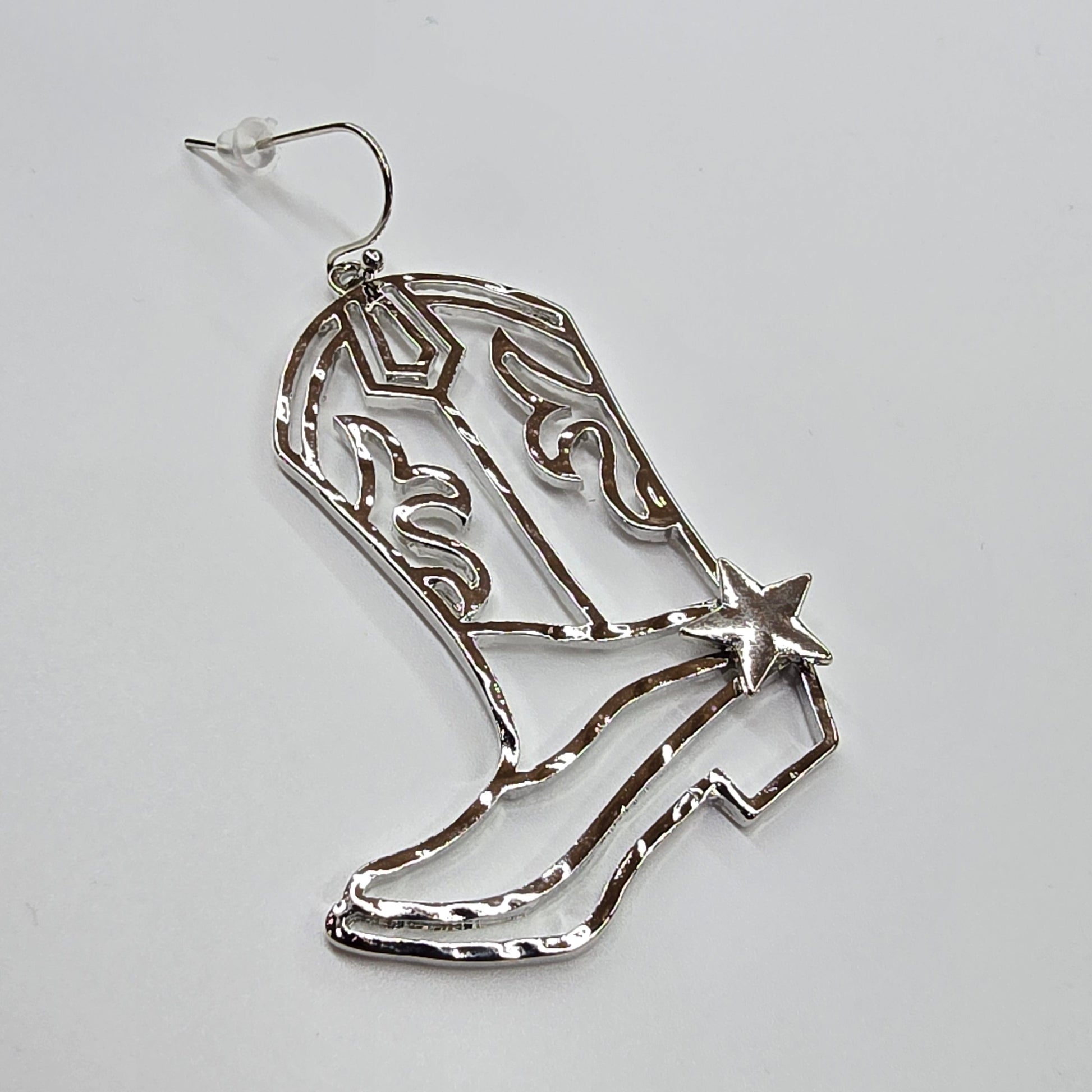 Silver Western Boots Earrings  Addie Grace Boutique