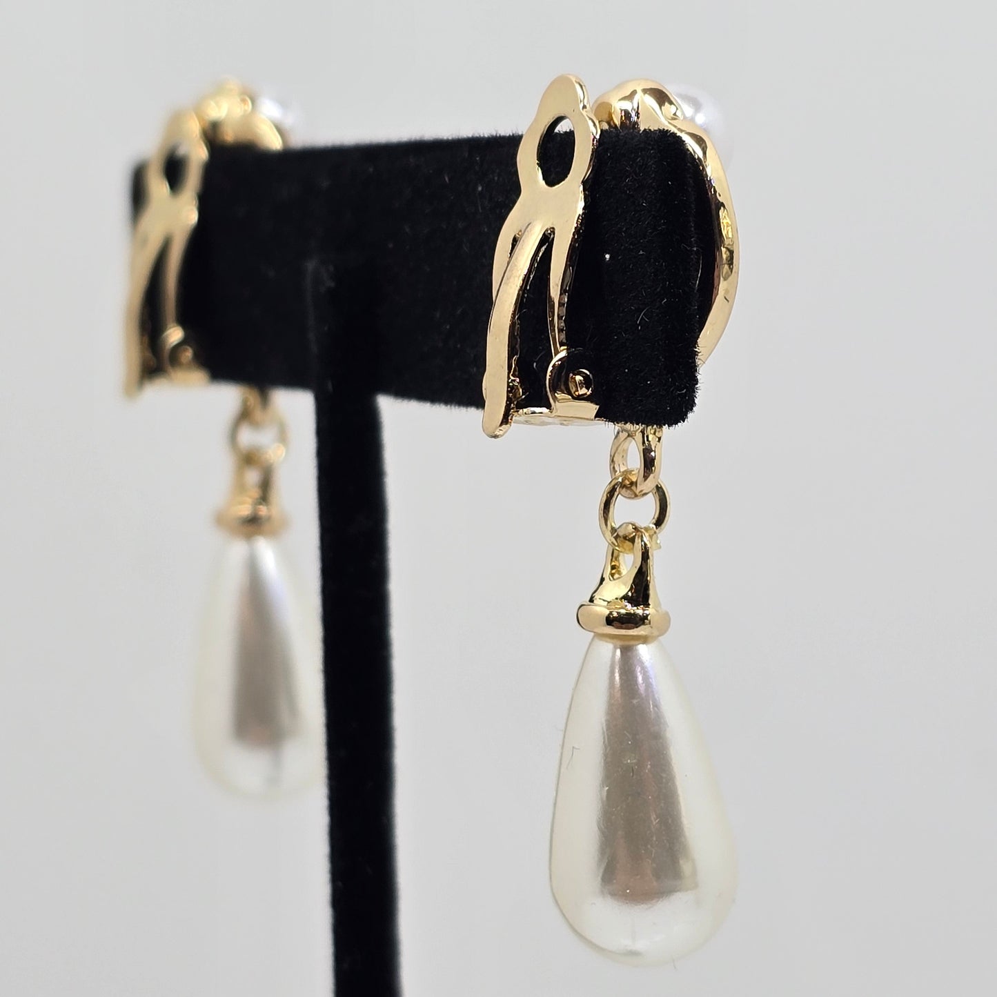 Pearl & Crystal Clip-On Drop Earrings  Addie Grace Boutique