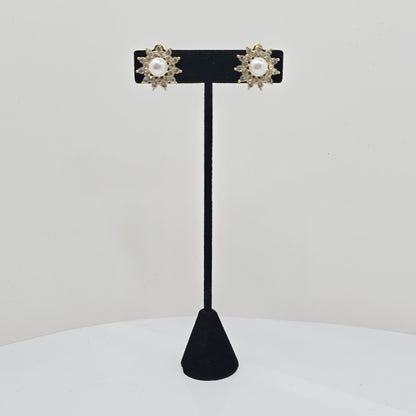 Pearl & Crystal Starburst Clip-On Earrings  Addie Grace Boutique