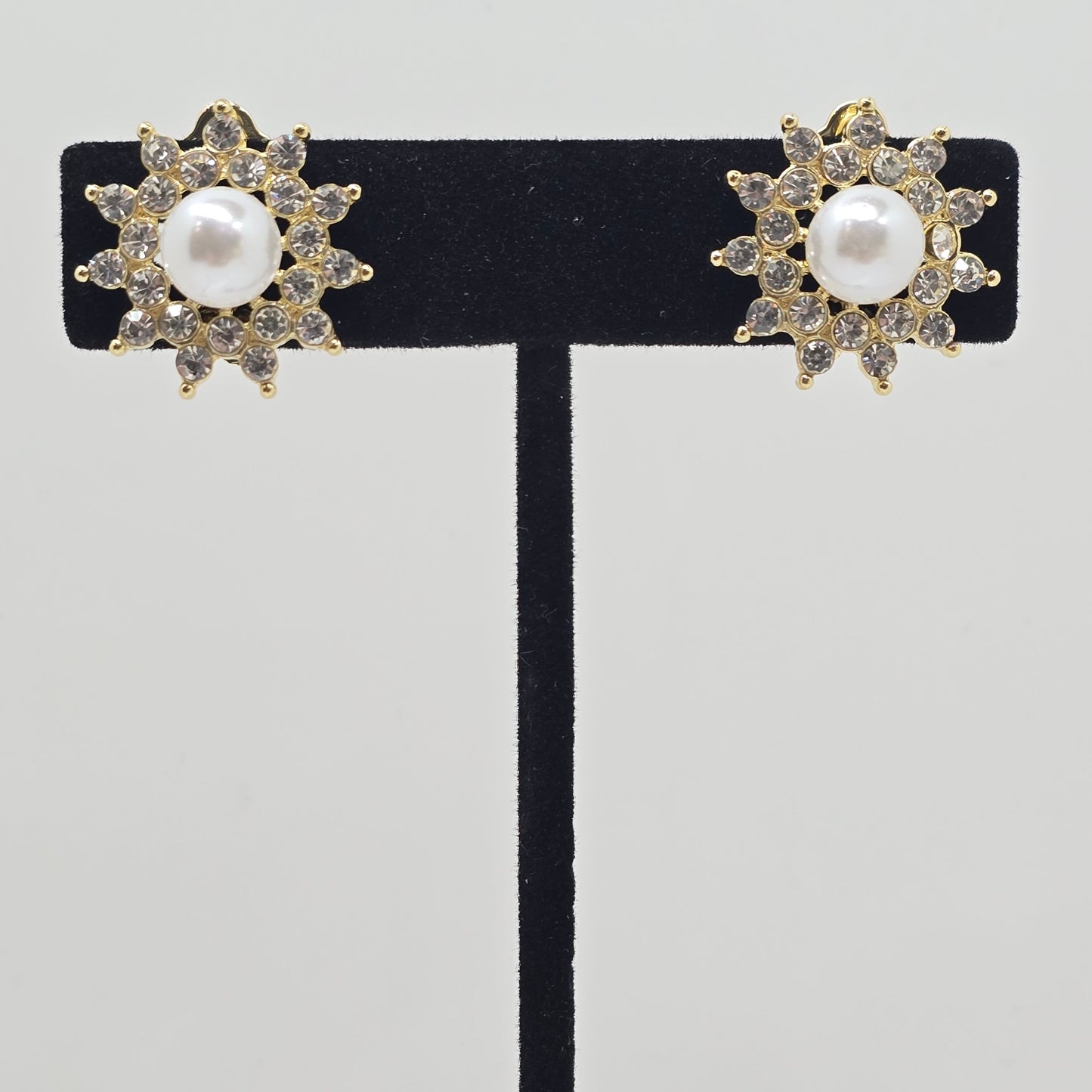 Pearl & Crystal Starburst Clip-On Earrings  Addie Grace Boutique