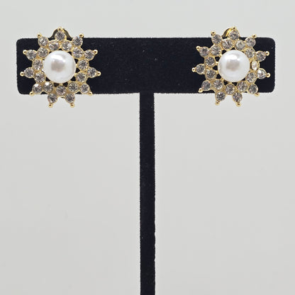 Pearl & Crystal Starburst Clip-On Earrings  Addie Grace Boutique