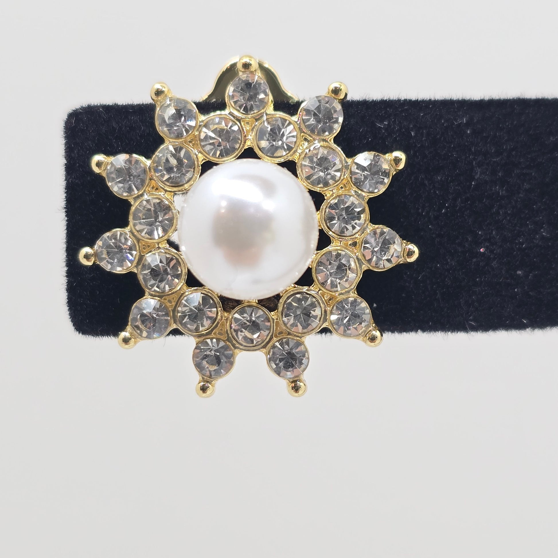 Pearl & Crystal Starburst Clip-On Earrings  Addie Grace Boutique