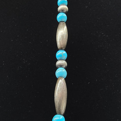 Silver-Tone Beads & Faux Turquoise Necklace  Addie Grace Boutique