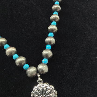 Western Cross Turquoise Necklace & Earring Set  Addie Grace Boutique