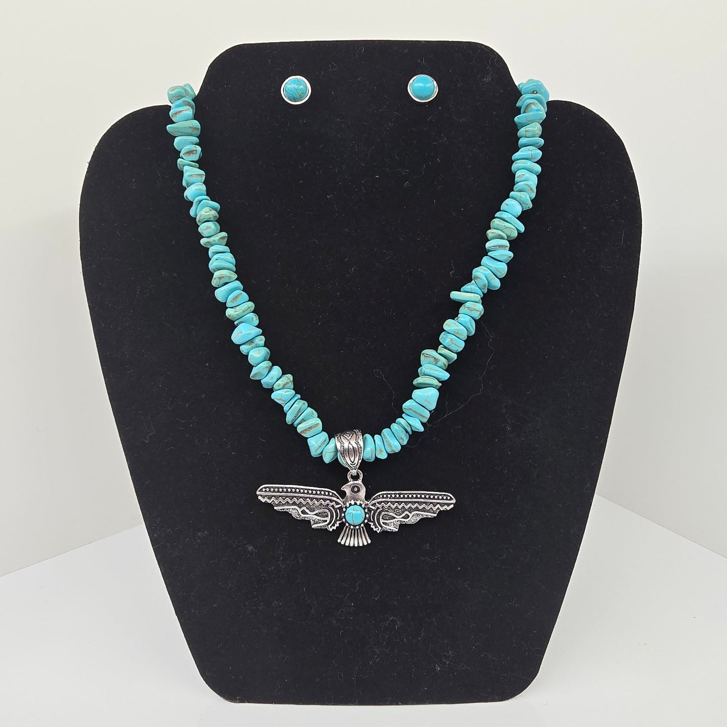 Thunderbird Turquoise Necklace & Stud Earring Set  Addie Grace Boutique