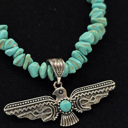 Thunderbird Turquoise Necklace & Stud Earring Set  Addie Grace Boutique