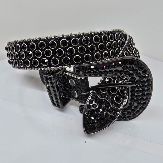 Black Rhinestone Belt