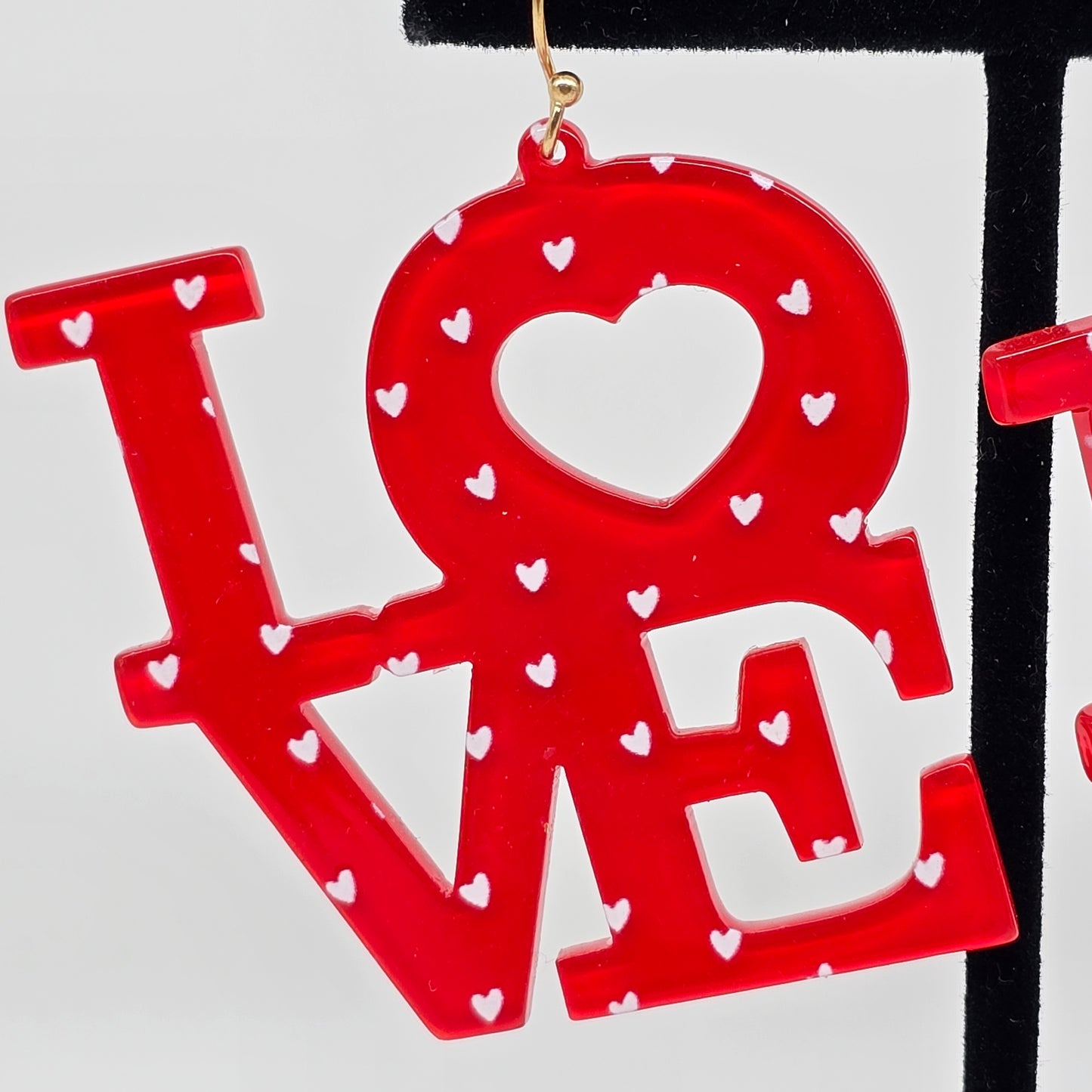 LOVE letter drop earrings