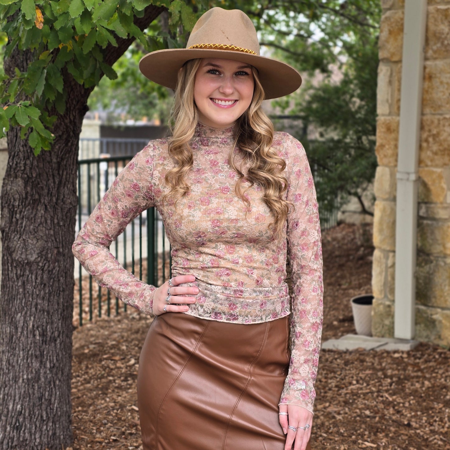 Lacy Beige Floral - AddieGraceBoutique -