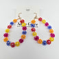 Colorful floral beaded earrings