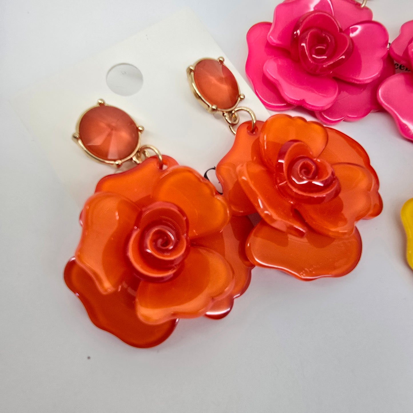 Colorful Rose Earrings - Addie Grace Boutique