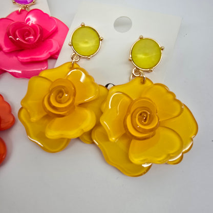 Colorful Rose Earrings - Addie Grace Boutique