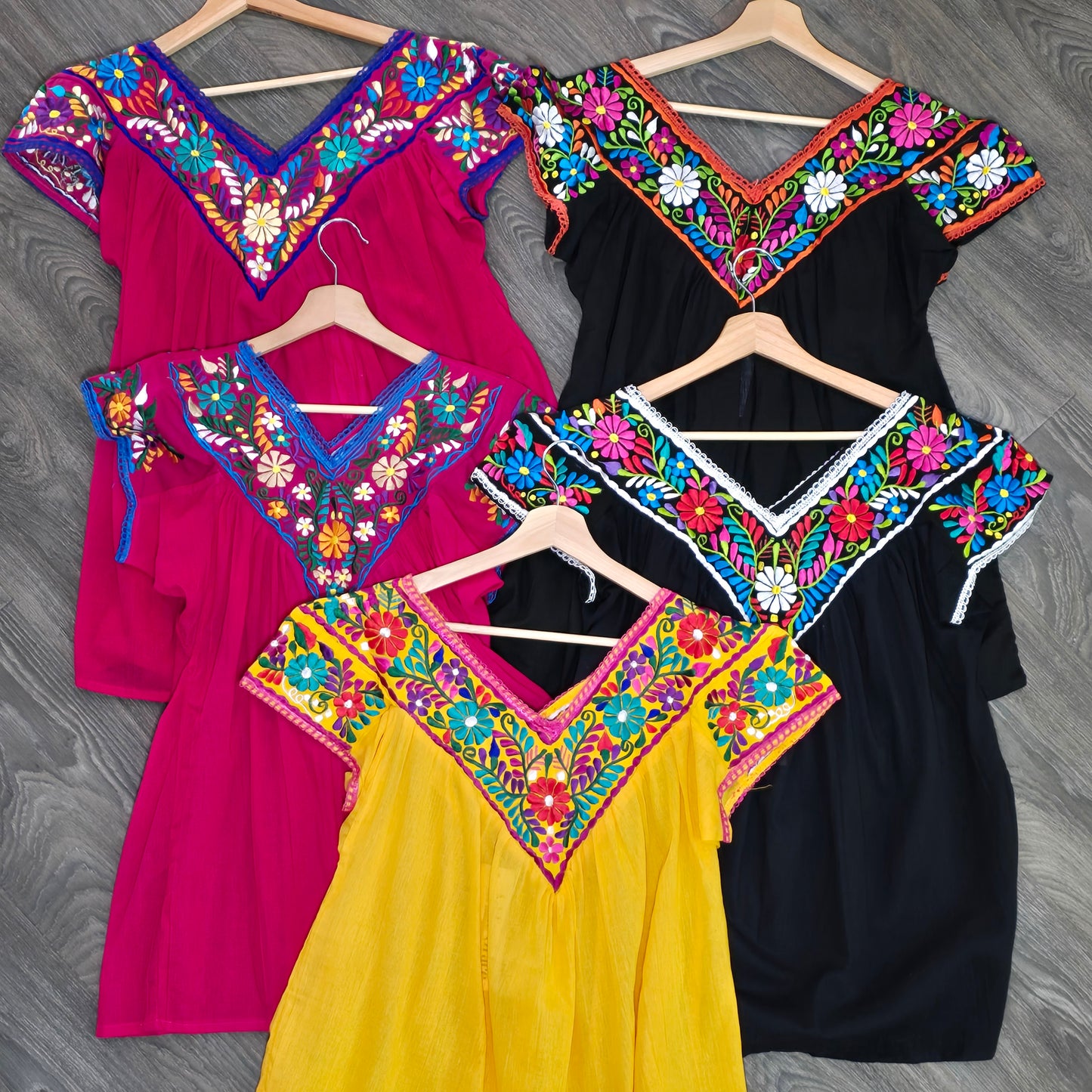 Colorful Fiesta embroidered clothing.