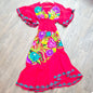 Embroidered floral maxi dress 