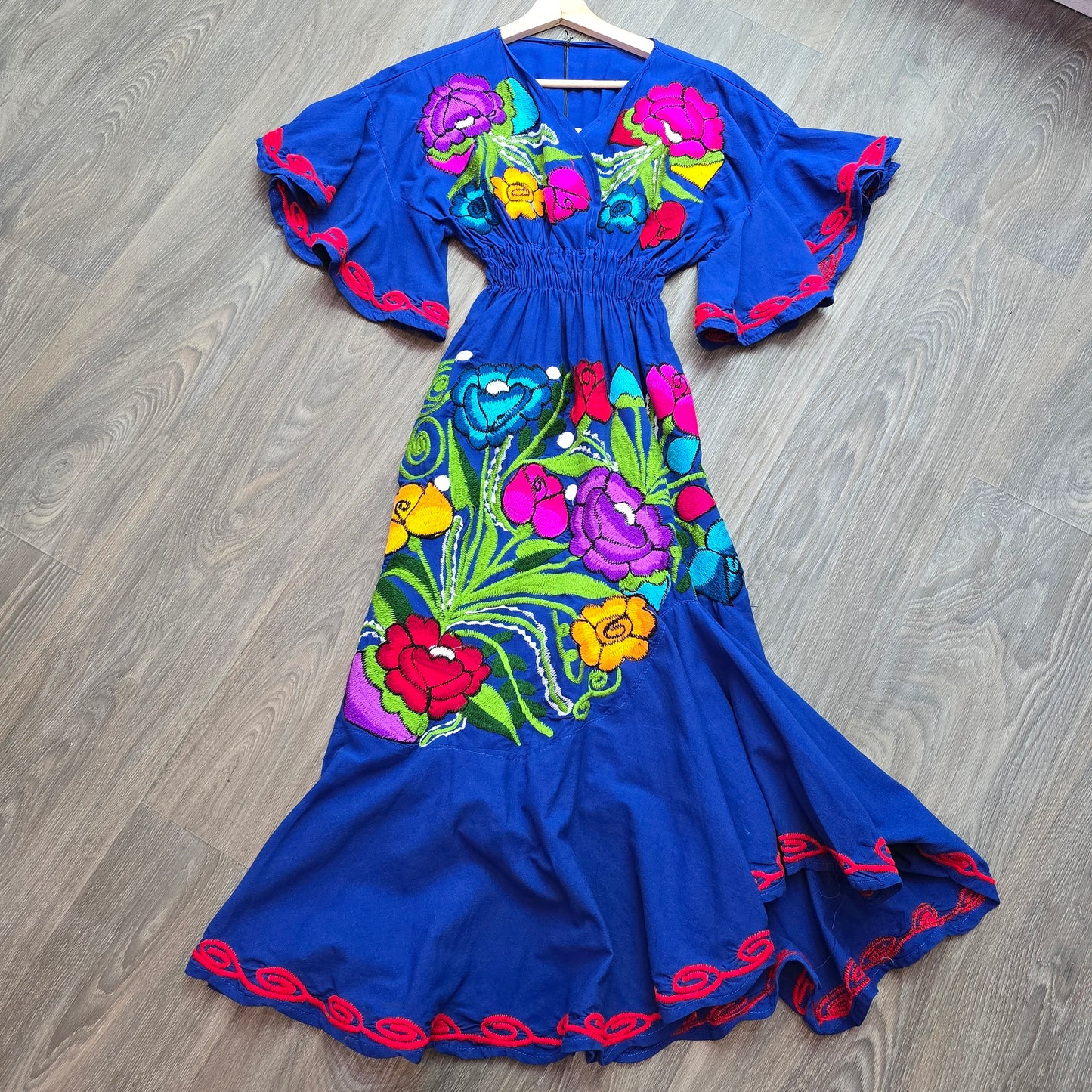 Embroidered floral maxi dress 