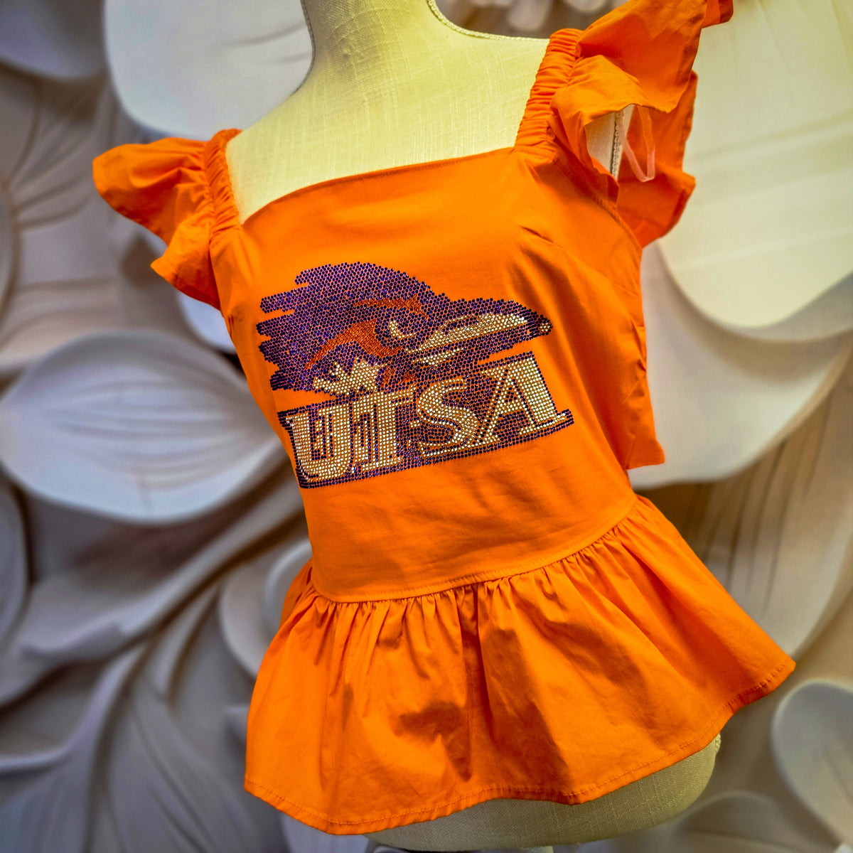 Roadrunner Full Rhinestone Tie-Back Game Day Top