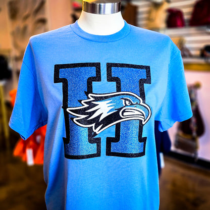 Harlan Hawks All-Glitter Eagle Game Day Tee