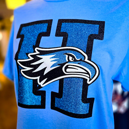 Harlan Hawks All-Glitter Eagle Game Day Tee