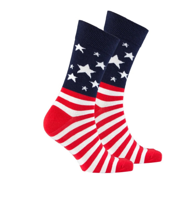 Men's USA Flag Stars Crew Socks